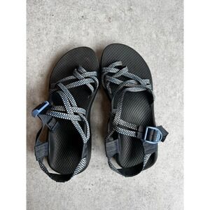 Chaco Z Cloud 2 Womens Water Sandals Size 8 Black Blue Strappy Toe Loop Hiking